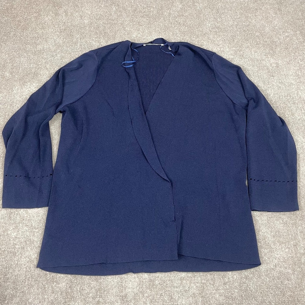 Cyrus Cardigan Sweater Womens Large Navy Blue Knitted Long Sleeve Open Front